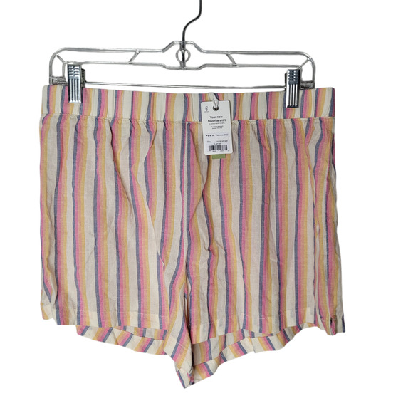NWT Marine Layer Doze PJ Short Retro Ombré Stripe Size Lg Linen Blend Sleep - Picture 2 of 11